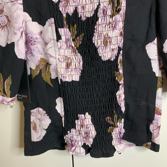 NWT Free Press Gathered Back Floral Crop Top - Picture 12 of 16
